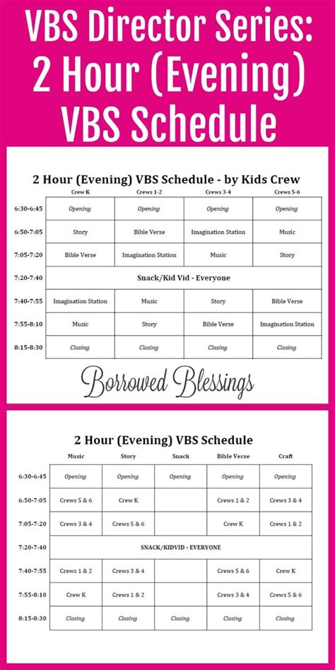Vbs Rotation Schedule Template